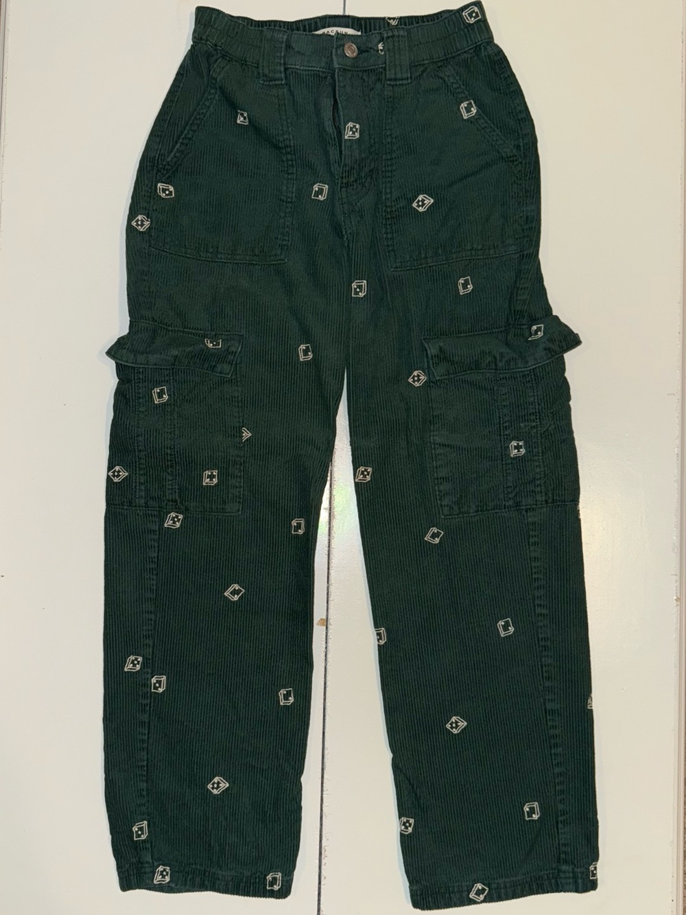 PacSun Corduroy Dice Pants - Elastic Waist Cargo